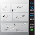 Kit Acessórios Para Banheiros 6 Peças Inox - Kromus Kitrt6 Kit Acessórios Para Banheiros 6 Peças Inox - Kromus Kitrt6