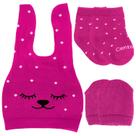 Kit Acessórios Para Bebês Luva Touca Meia Sapatinho 5 Peças Algodão