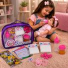 Kit acessórios para boneca reborn Fralda grande Mamadeira Magica Chupeta Bebê Recém Nascida Realista ED1 Brinquedos Bolsa Infantil Certidão Adesivos