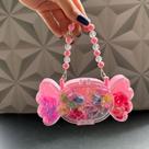 Kit acessórios para cabelo infantil no organizador bolsa com elástico rabicó mini piranha para crianças menina pequena