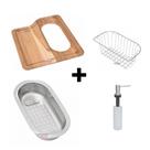 Kit Acessórios para cuba Morgana 60FX Dosador de sabão + Cestos + Tábua