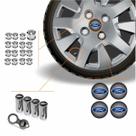 Kit Acessórios Para Roda Calota Ford Emblema Resinado + Tampa Ventil Antifurto + Capa Parafuso