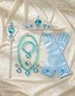 Kit Acessórios Princesa Brinco Colar Luva Coroa Anel Varinha