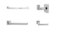 Kit Acessórios Slim 4 Peças De Banheiro Quadrado Aço Inox Cromado