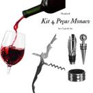 Kit Acessórios Vinho Saca Rolha Aerador Tampa Anel Corta Gota
