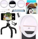 Kit Acessórios Youtuber Mini Tripé Flexível Suporte Celular Iluminação Luz Led Anel Clip Ring Light Universal Smartphone Kit Acessórios Youtuber Mini Tripé Flexível Suporte Celular Iluminação Luz Led Anel Clip Ring Light Universal Smartphone