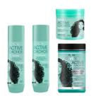 Kit Active Cachos Fattore Shampoo, Condicionador, Máscara e Ativador 4 Itens