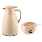 Kit Açucareiro e Garrafa Térmica Bulee C/ Gatilho Antigota 1 litro Café Chá Leite UZ