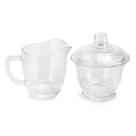 Kit Açucareiro e Leiteira 200ml de Vidro Transparente