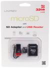 Kit Adaptador MicroSD Unirex 32GB com Leitor USB para Chaveiro