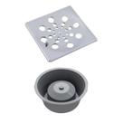 Kit Adaptador para Mau Cheiro de Ralo + Grelha Tampa 10cm Quadrado