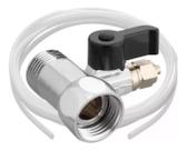 Kit Adaptador Válvula 1/2 P/ 1/4 Com Registro E Mang 2 Mts