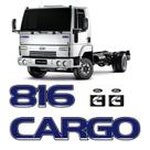 Kit Adesivo Capô Cargo 816 Ford Caminhão Emblema Azul Escuro