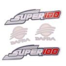 Kit adesivo dafra super 100 preta vermelho - lbm