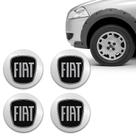 Kit Adesivo De Calota Emblema Fiat Black Piano Resinado 55mm