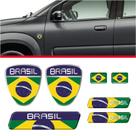 Kit Adesivo e Emblema Brasil Cromado e Resinado