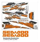 Kit Adesivo Faixa Jet Ski Seadoo Spx 98 Laranja E Preto