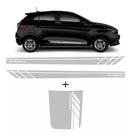 Kit Adesivo Faixa Lateral Aplique Capô Fiat Argo Prata