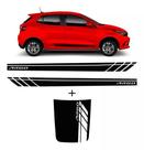 Kit Adesivo Faixa Lateral Aplique Capô Fiat Argo Preto