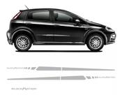 Kit Adesivo Faixa Lateral Fiat Punto Blackmotion Cinza