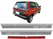 Kit Adesivo Faixa Lateral Traseira Fiat Uno 1.5 R Vermelho