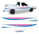 Kit Adesivo Faixa Lateral Traseira Ford Pampa 1.8s Azul Rosa