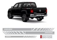 Kit Adesivo Faixa Lateral Traseira Vw Amarok 4motion Branco