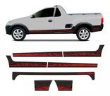 Kit Adesivo Faixa Lateral Traseiro Chevrolet Montana Verm