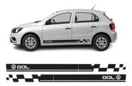 Kit Adesivo Faixa Lateral Volkswagen Gol G2 A G6 Preto