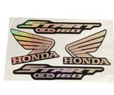 Kit adesivo holográfico honda start cg160 prata com fundo preto
