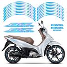 Kit Adesivo Lateral Friso Holografico Honda Biz 125 Azul