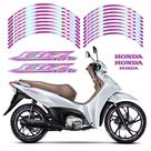 Kit Adesivo Lateral Friso Honda Biz 125 Holográfico Roxo