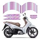 Kit Adesivo Lateral Friso Honda Biz 125 Holográfico Roxo