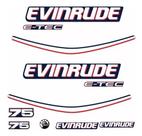 Kit Adesivo Motor De Popa Evinrude 75 Hp E-tec - Capô Azul
