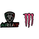 Kit Adesivo para chapéu Monster Rosa + Ariat Verde/Vermelho