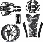 Kit Adesivo Protetor E Friso Yamaha Fazer Fz25 Preto Branco2