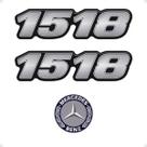 Kit Adesivos 1518 Caminhão Mercedes Benz Cromado - Genérico
