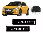 Kit Adesivos 2 Emblemas Lateral Coluna Peugeot 208 Resinado
