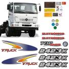 Kit Adesivos Caminhão Mercedes Benz 2423K Emblemas + Faixa