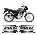 Kit Adesivos Carenagem Honda Cg Fan 125 Cinza E Preto