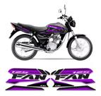 Kit Adesivos Carenagem Honda Cg Fan 125 Roxo E Preto