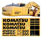 Kit Adesivos Compatível Escavadeira Komatsu PC220A Kit Adesivos Compatível Escavadeira Komatsu PC220A