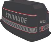 Kit Adesivos Compatível Motor Popa Evinrude 30HP 89-92 Kit Adesivos Compatível Motor Popa Evinrude 30HP 89-92