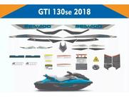 Kit Adesivos Compatível Sea-Doo GTI SE 130 2018 Cinza