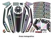 Kit Adesivos Completo Cg Titan 160 2324 Holográfico Preto