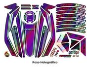 Kit Adesivos Completo Cg Titan 160 2324 Holográfico Roxo Kit Adesivos Completo Cg Titan 160 2324 Holográfico Roxo