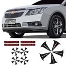 Kit Adesivos De Roda Cruze Fibra De Carbono Emblema Vermelho