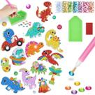 Kit Adesivos Dinossauros Strass Coloridos Pintura de Diamante Infantil Big Gem Stickers