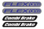 Kit Adesivos Emblema Combi Brake E Flex One Cromado Resinado