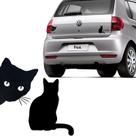 Kit Adesivos Emblema Gato Lateral E Gato De Costas Preto